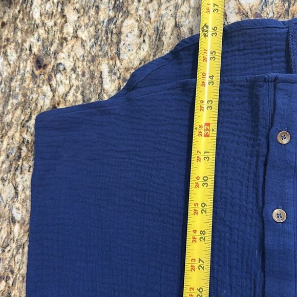 Veveret Blue Cotton Short Sleeve Button-Up Shirt Dress Size L - Picture 7 of 7